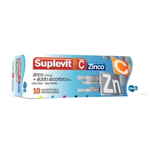 Suplevit C Zinco Vitamina C + Zinco Sabor Laranja 10 Comprimidos Efervescentes