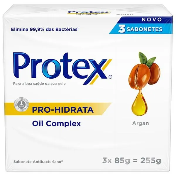 Kit Sabonete em Barra Protex Pro Hidrata Argan 3 Unidades De 85g Cada
