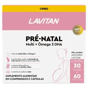 Kit Suplemento Alimentar Lavitan Pré-Natal Multi 30 Comprimidos + Ômega 3 DHA 60 Cápsulas