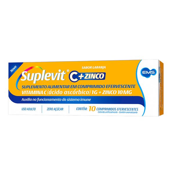 Suplevit C Zinco 1g+10mg 10 Comprimidos Efervescentes