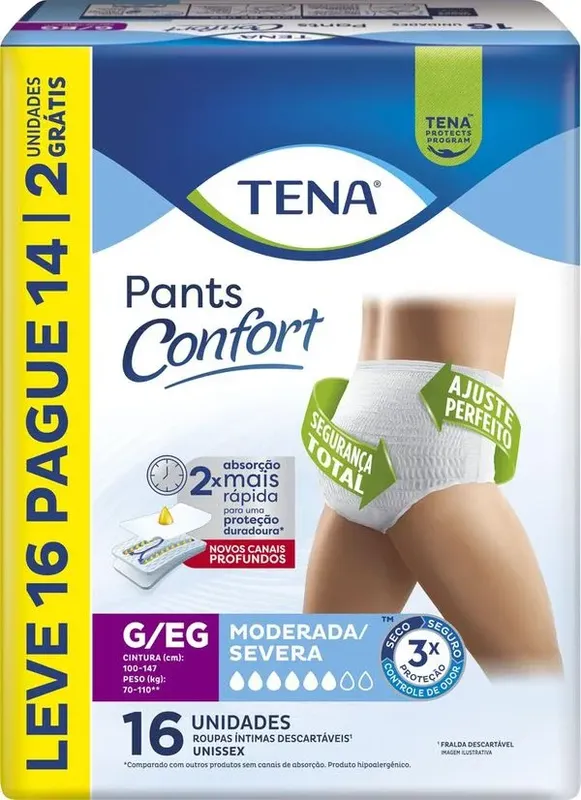 Roupa Íntima Pants Confort Mega G/EG Leve 16 Pague 14