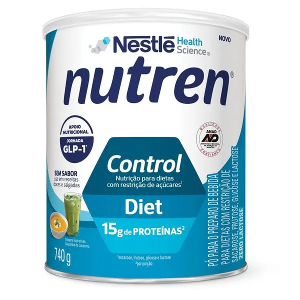 Pó Para Preparo De Bebida Nutren Control Diet Zero Lactose Sem Sabor 740g