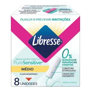 Absorvente Interno Libresse Pure Sensitive Médio Extra Suave 8 Unidades
