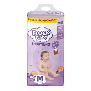 Fralda Descartável Flock Baby Shortinho Maxxi M 100 Unidades