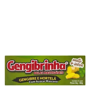 Bala de Gengibre Gengibrinha Hortelã 40g