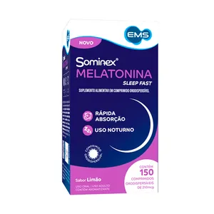 Suplemento Alimentar Sominex Melatonina Sleep Fast Sabor Limão 150 Comprimidos Orodispersíveis