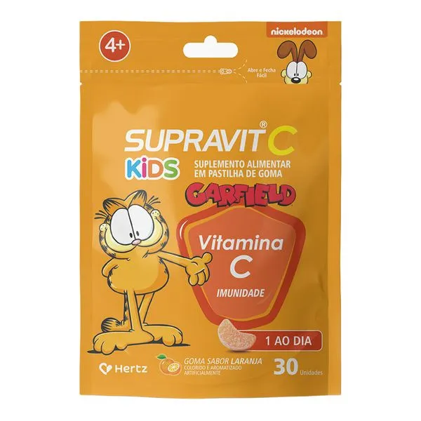 Suplemento Alimentar SupravitC Kids Vitamina C Sabor Laranja 30 Unidades