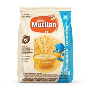 Cereal Infantil Mucilon Nestlé Arroz e Aveia Sachê 600g