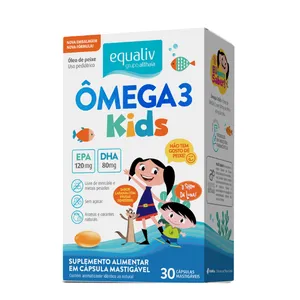 Suplemento Alimentar Ômega 3 Kids Equaliv Sabor Laranja com Frutas Silvestres 30 Cápsulas Mastigáveis