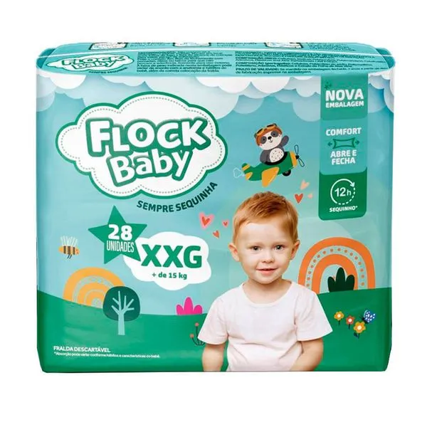 Fralda Flock Baby Sempre Sequinha XXG Mega 28 Unidades