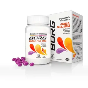 Suplemento Alimentar Borg Cabelo, Pele e Unha 30 Cápsulas Gel