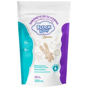 Refil Sabonete de Glicerina da Cabeça aos Pés Flock Baby Premium 200ml