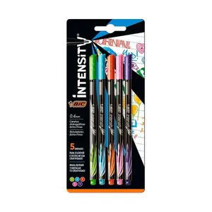 Kit Canetas Hidrográficas Extras Finas Bic Intensity 5 Unidades