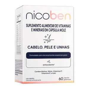 Suplemento Alimentar Nicoben Cabelo, Pele e Unhas 60 Cápsulas Gelatinosas