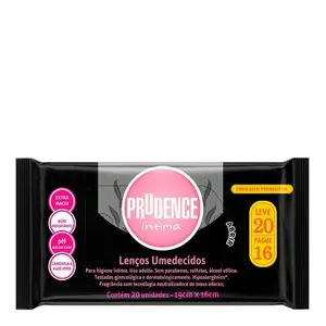 Lenço Umedecido Íntimo Prudence 20 Unidades