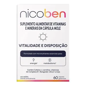 Suplemento Alimentar Nicoben Vitalidade e Disposição 60 Cápsulas Gelatinosas