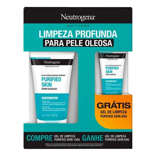 Kit Gel de Limpeza Neutrogena Purified Skin 150g + Gel de Limpeza 60g