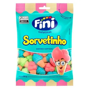 Balas De Gelatina Fini Sorvetinho 80g
