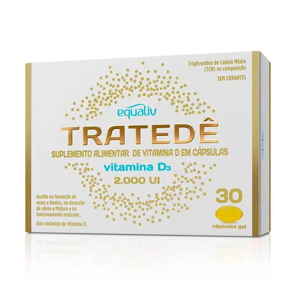 Suplemento Alimentar Tratedê Vitamina D3 2.000 U.I. 30 Cápsulas em Gel