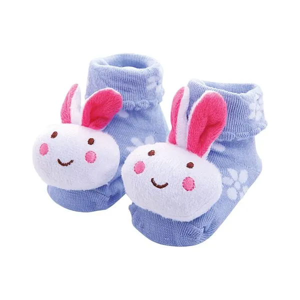 Meia Adoleta Bebe Com 1 Par Coelhinho Lilas