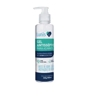 Alcool Em Gel 70% Antisseptico Lunis 250ml