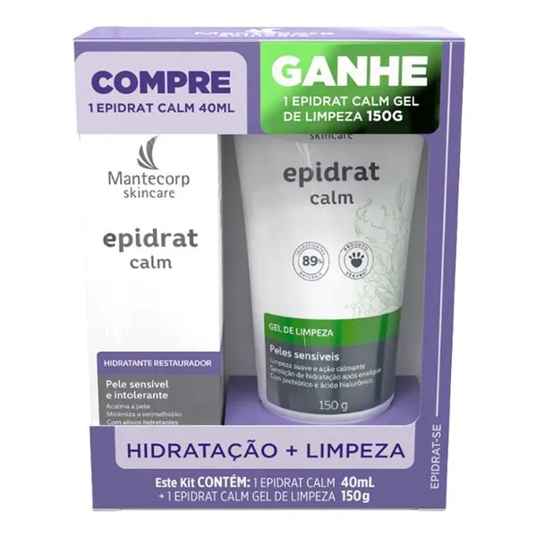 Kit Epidrat Calm Hidratante Facial 40ml + Gel De Limpeza 150g