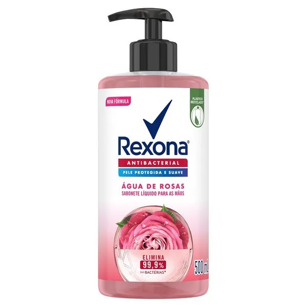 Sabonete Líquido Rexona Antibacterial Água de Rosas 500ml
