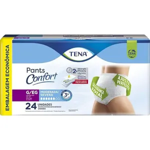 Roupa Íntima Descartável Tena Pants Confort Incontinência Urinária Moderada a Severa G/EG 24 Unidades