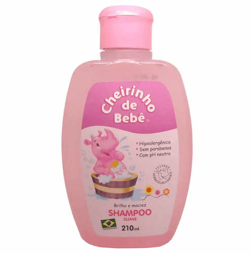 Shampoo Infantil Cheirinho de Bebê Rosa 210ml