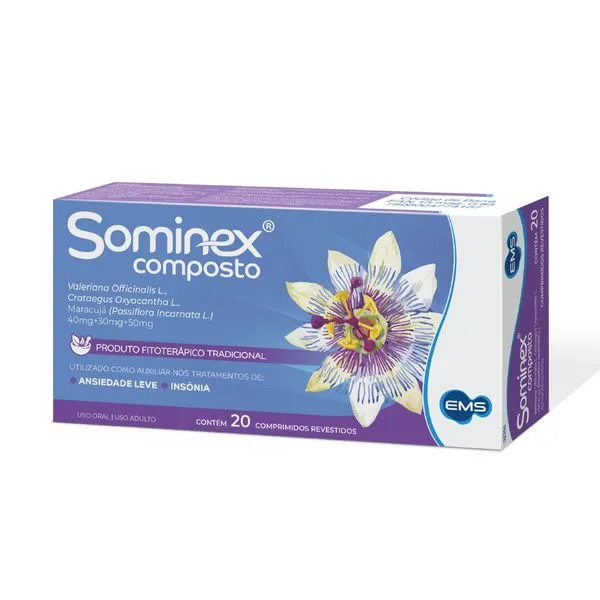 Sominex Composto 40mg + 30mg + 50mg 20 Comprimidos Revestidos