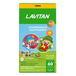 Vitamina Infantil Lavitan Patati Patatá Sabor Uva, Limão e Laranja 60 Comprimidos Mastigáveis