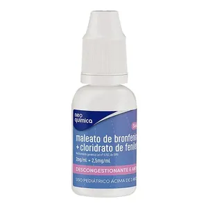 Descongestionante Maleato De Bronfeniramina 2mg/ml + Cloridrato De Fenilefrina 2,5mg/ml Genérico Neo Química 20ml Gotas