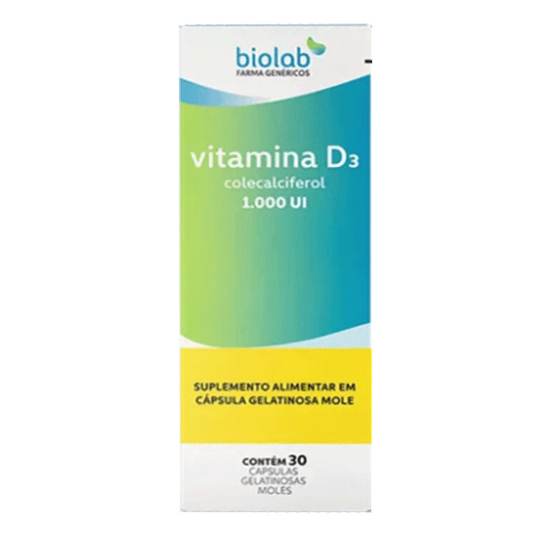 Vitamina D3 1000UI Biolab 30 Cápsulas Gelatinosas Moles