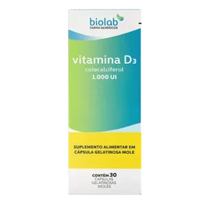 Vitamina D3 1000UI Biolab 30 Cápsulas Gelatinosas Moles