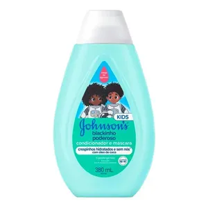 Condicionador e Máscara Infantil Para Cabelos Crespos JOHNSON’S® Blackinho Poderoso, 380ml