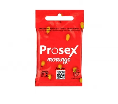 Preservativo Prosex Morango Flavorizado Premium 3 Unidades