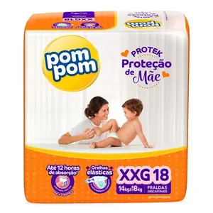 Fralda Pom Pom Protek Proteção de Mãe XXG 18 Unidades