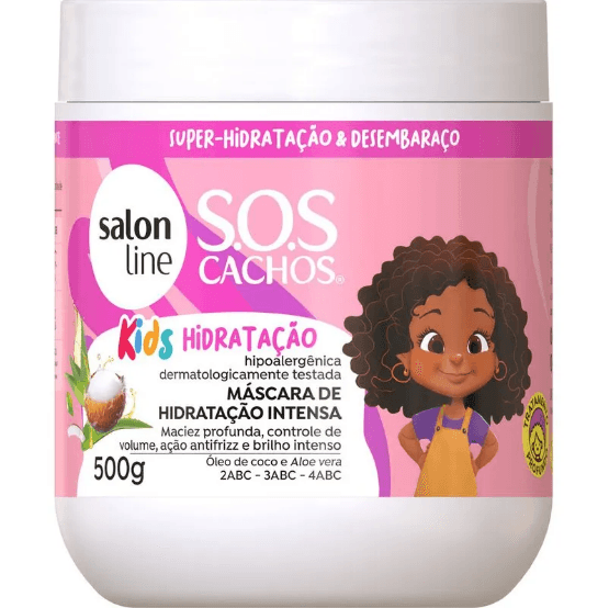Máscara Capilar de hidratação Intensa SOS Cachos Kids Hidratação Salon Line 500g