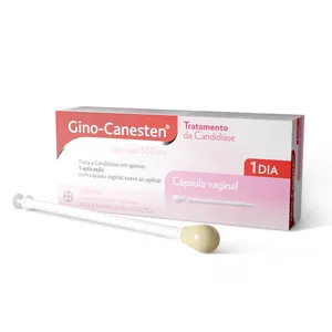 Cápsula Vaginal Gino-Canesten Tratamento da Candidíase 1 Dia 500mg 1 Aplicador