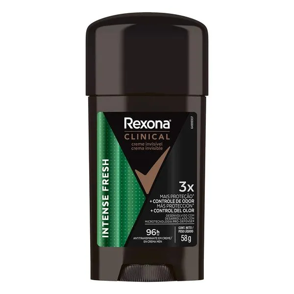 Desodorante Antitranspirante Rexona Clinical Men Intense Fresh 58g Creme