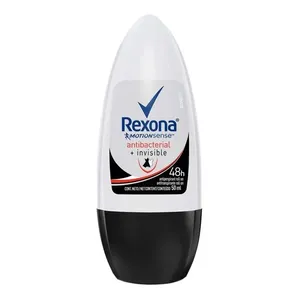 Desodorante Roll On Rexona Antibacterial Invisible Feminino 50ml