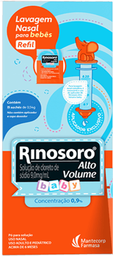 Lavagem Nasal Rinosoro Alto Volume Baby Caixa 15 Sachês de 0,54g Pó para Solução Refil