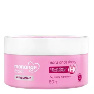 Hidratante Facial Monange Hidra Antissinais 80g Gel Creme Hidratante Facial Monange Hidra Antissinais com Ácido Hialurônico e Niacinamida 80g Gel Creme