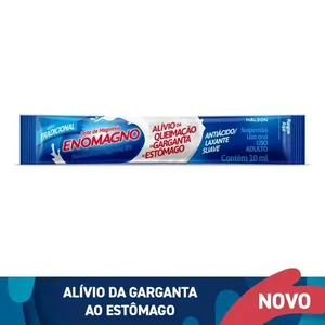 Leite de Magnésia EnoMagno 8% Sabor Tradicional Suspensão Oral 1 Sachê 10ml