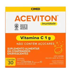 Vitamina C ACEVITON Imunidade 30 Comprimidos Efervescentes