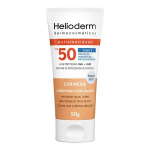 Protetor Solar Facial Helioderm FPS50 Com Cor 50g