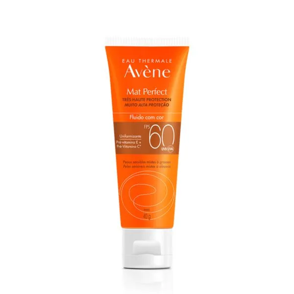 Protetor Solar Facial Avène Mat Perfect Fluido FPS60 com Cor 40g