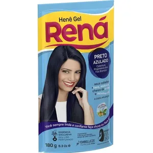 Tintura Henna Rená Henê Preto Azulado Embelleze 180g