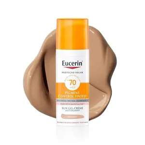 EUCERIN Protetor Solar Facial Antimanchas Cor Média FPS 70 50ml, Pigment Control, Proteção UVA, UVB e Luz Visível, Thiamidol