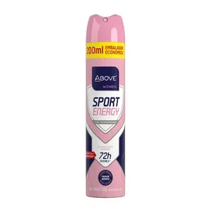 Antitranspirante Above Sport Energy 72h Women Aerossol 200ml Embalagem Econômica